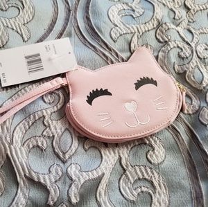 Small light pink kitten shape wristlet